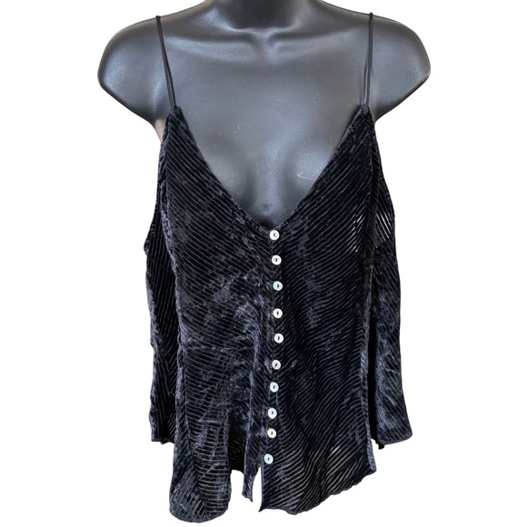 Free People Tops - Intimately Free People Corded Velvet Cami Sz M Black Whimsigoth Fairy Grunge 90s